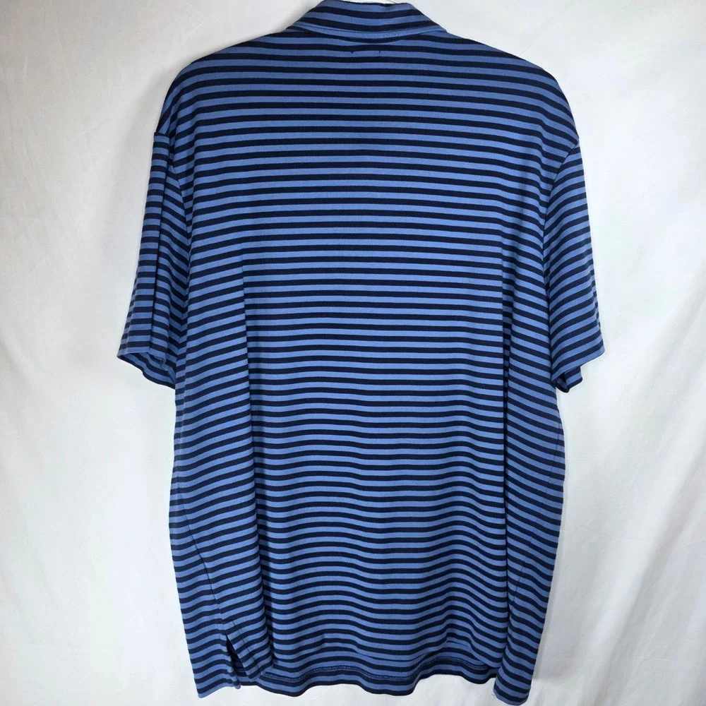 Polo Ralph Lauren Pima Soft Touch Polo Mens XXL Blue Navy Striped Short Sleeve